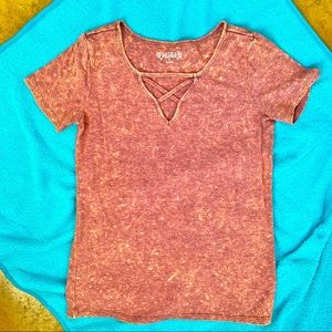 Pink Cross-Front Tee Size S